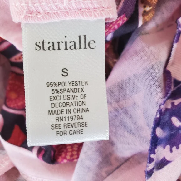 STARIALLE Sz S 3/4 Bell Sleeve Tunic Top Pink Purple V Neck Fairy Boho Hippie - Picture 9 of 14